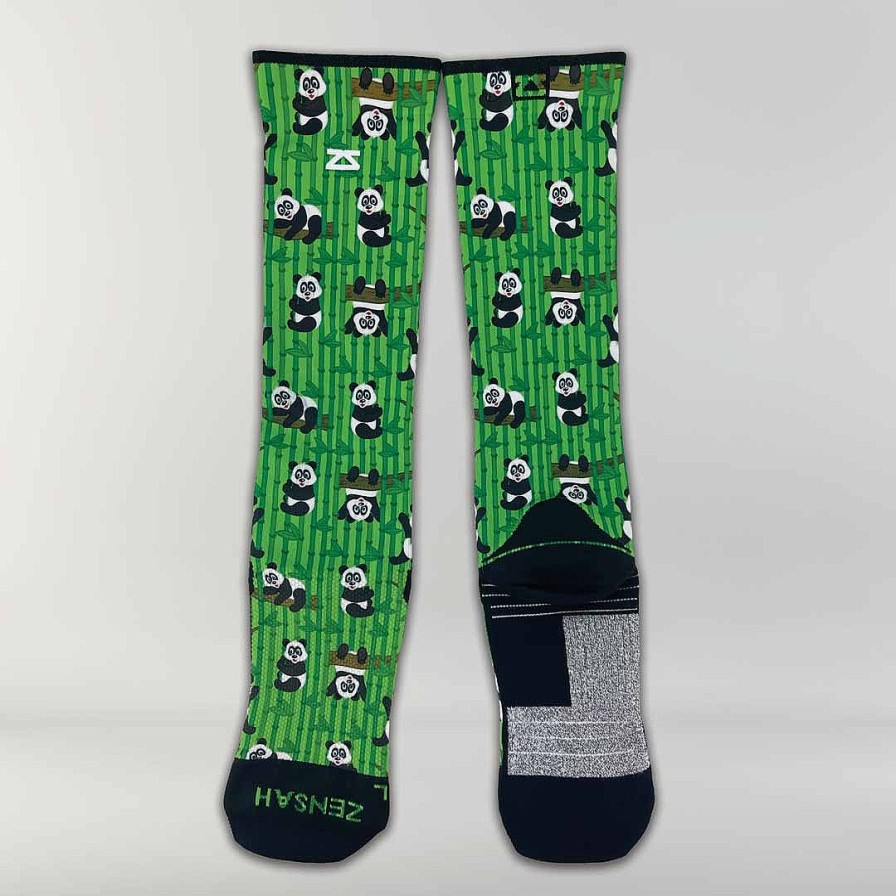 Men Zensah | Pandas Compression Socks (Knee-High) Green