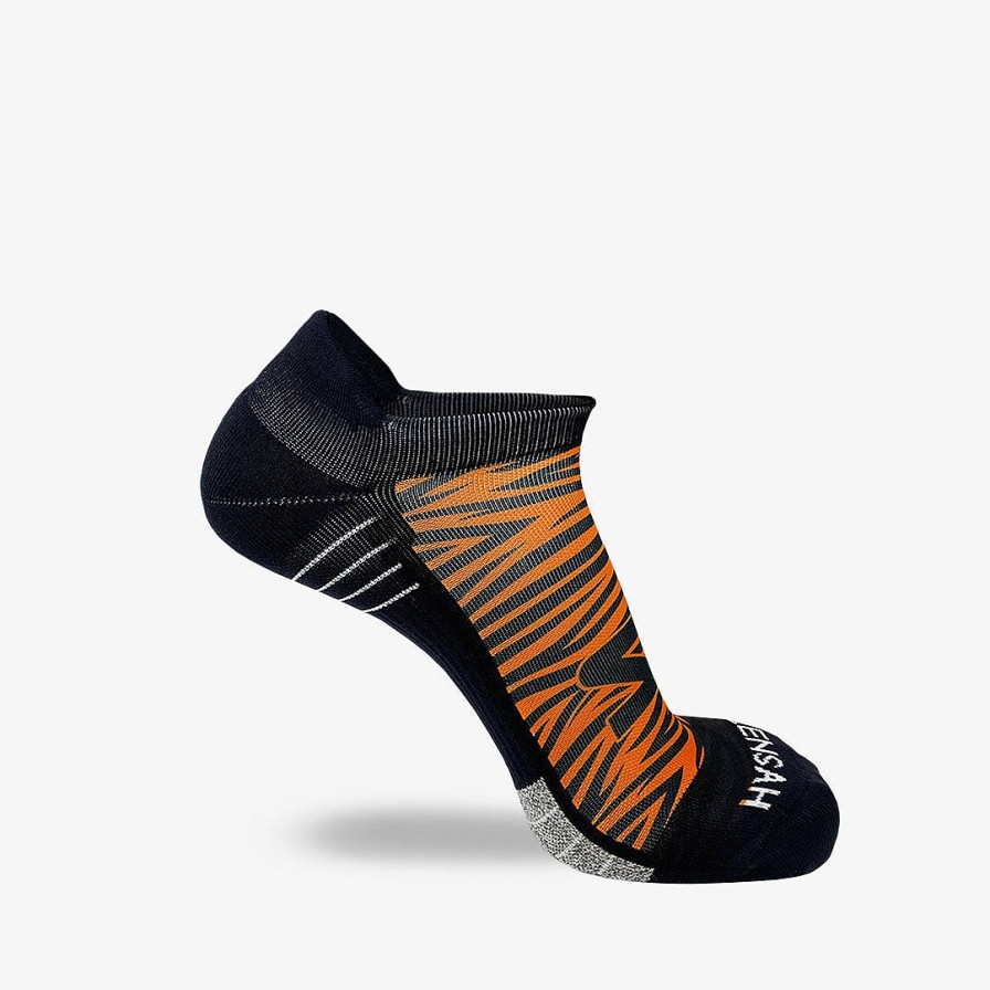 Limited Edition Zensah | Tiger Print Running Socks (No Show) Orange