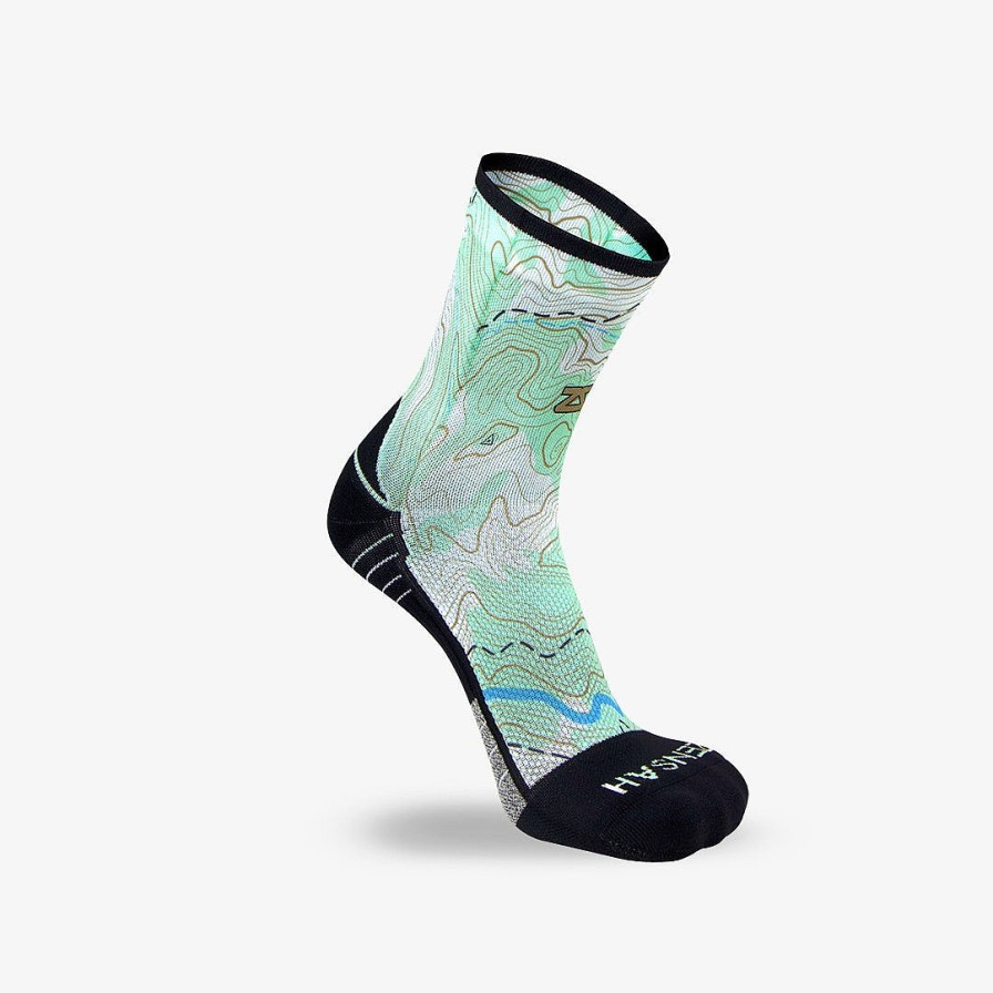 Limited Edition Zensah | Topography Socks (Mini Crew) Green