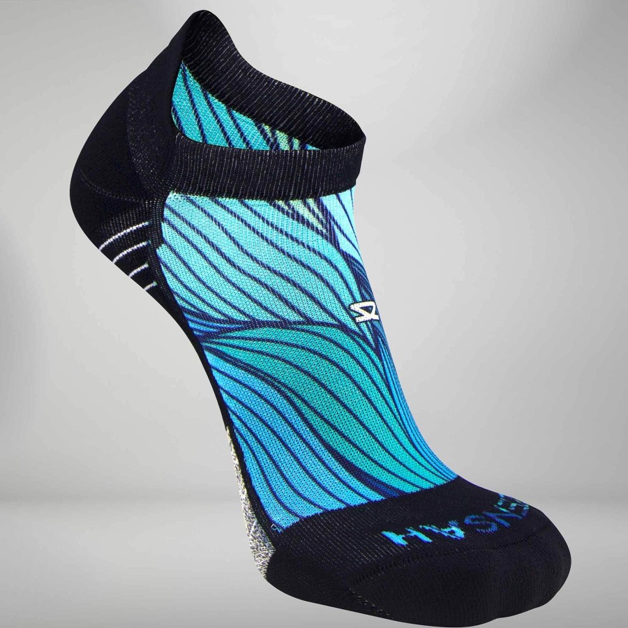 Limited Edition Zensah | Abstract Waves Socks (No Show) Blues