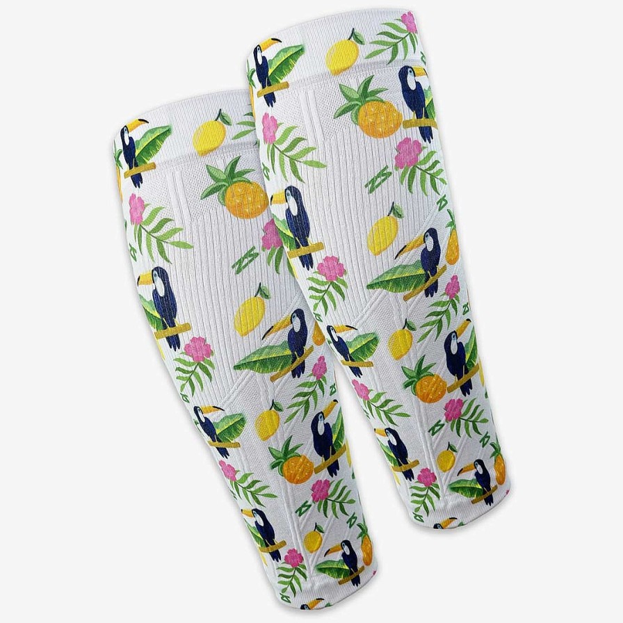 Limited Edition Zensah | Toucans Compression Leg Sleeves White