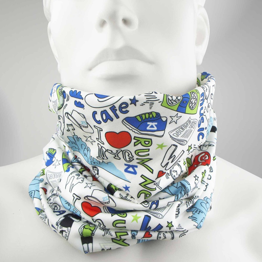 Limited Edition Zensah | New York Doodle Multi-Use Neck Gaiter & Headwear White