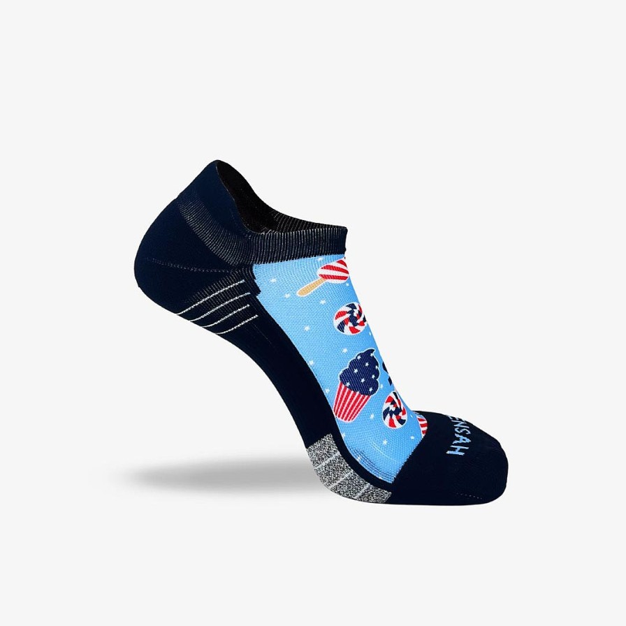 Men Zensah | Usa Candies Running Socks (No Show) Sky Blue