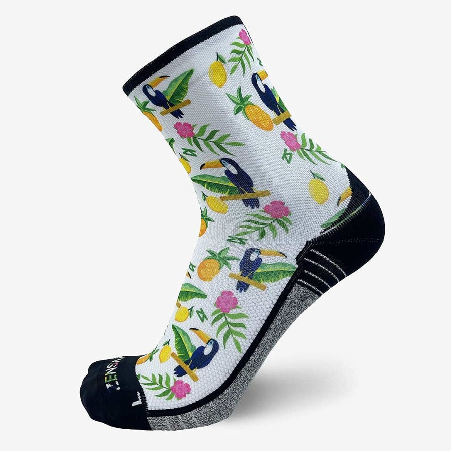 Men Zensah | Toucans Socks (Mini-Crew) White