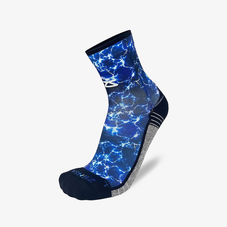 Limited Edition Zensah | Lightning Socks (Mini-Crew) Navy