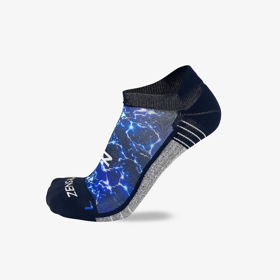 Men Zensah | Lightning Running Socks (No Show) Navy