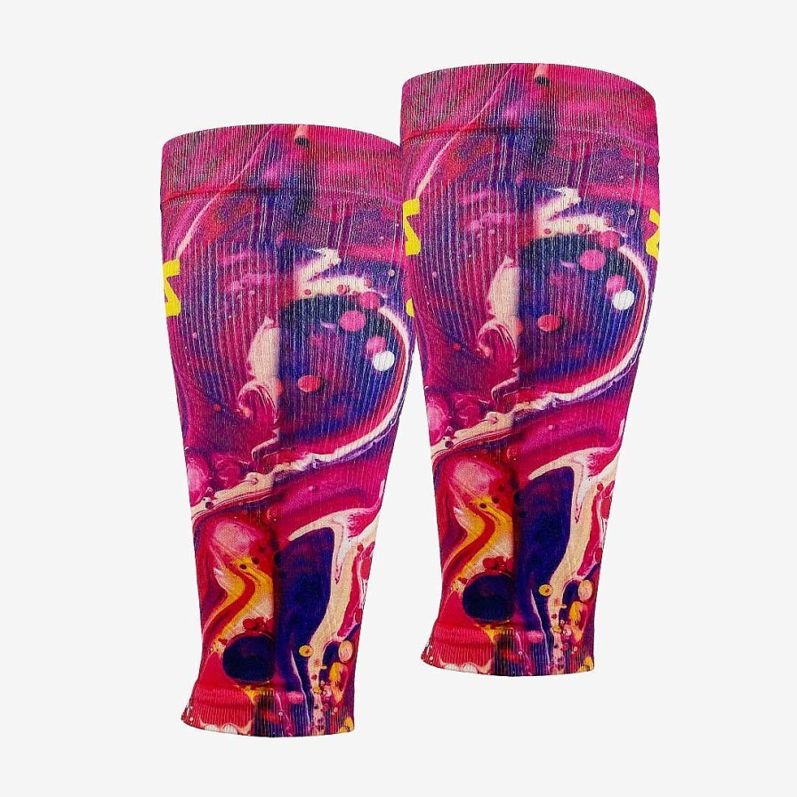 Limited Edition Zensah | Liquid Art Compression Leg Sleeves Pink/Purple