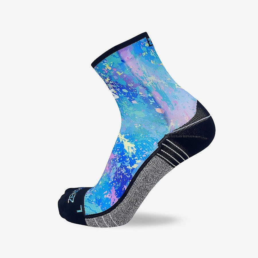 Limited Edition Zensah | Color Splatter Socks (Mini-Crew) Blue/Purple