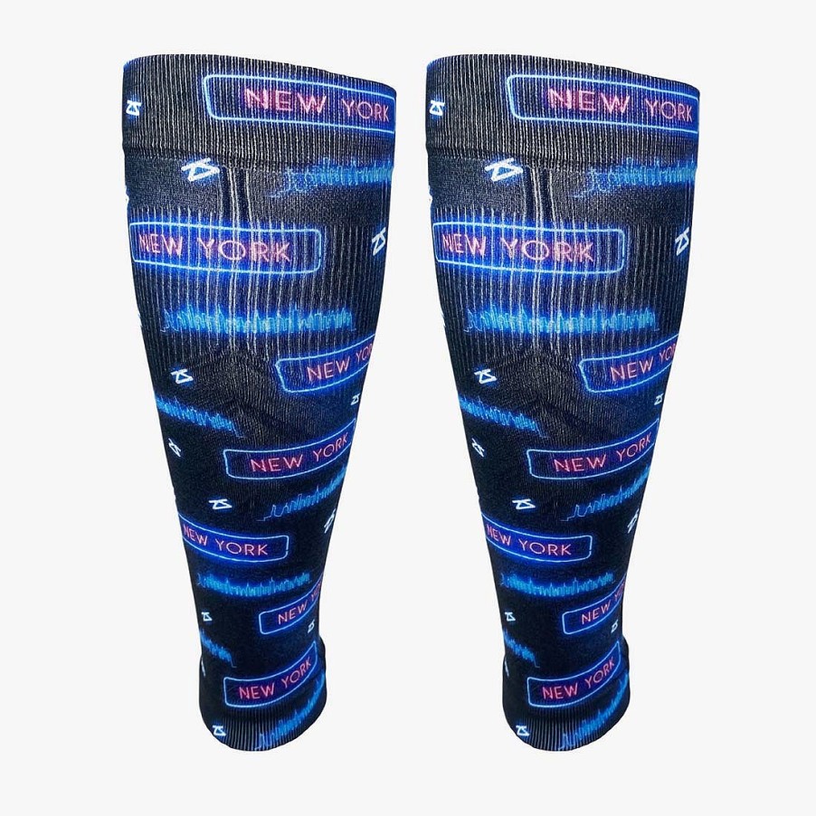 Limited Edition Zensah | Neon Nyc Compression Leg Sleeves Navy