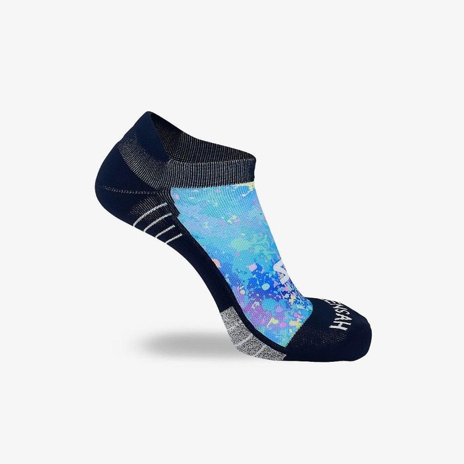 Limited Edition Zensah | Color Splatter Running Socks (No Show) Blue/Purple