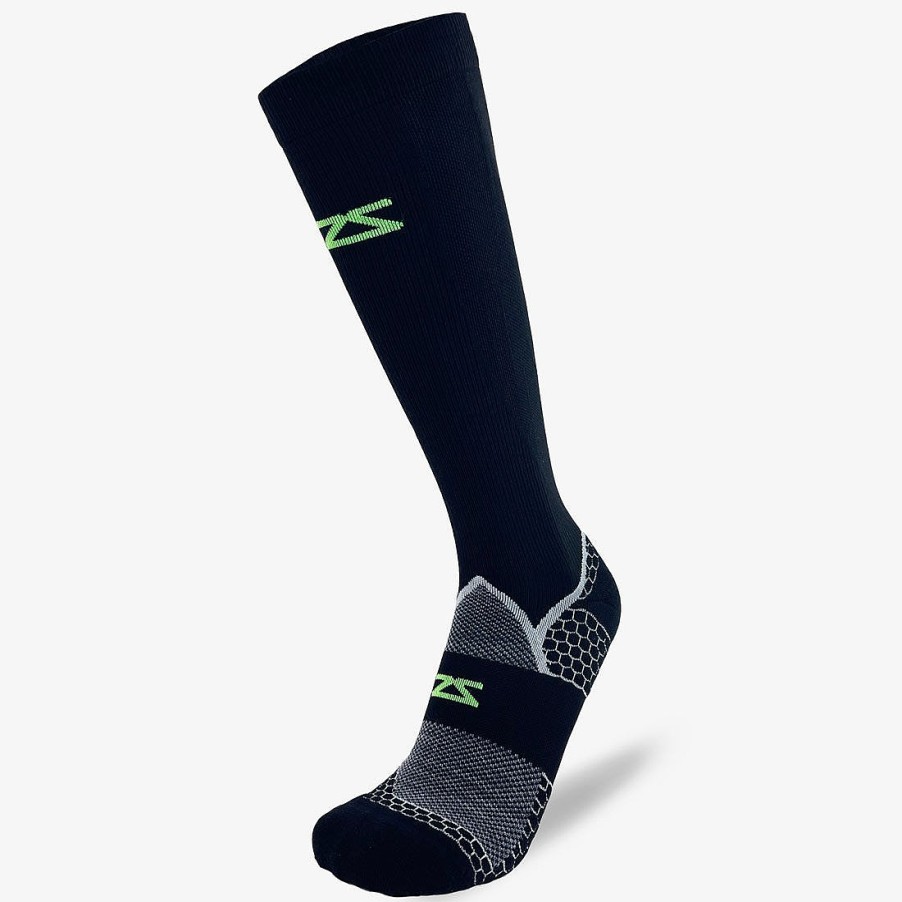 Women Zensah Compression Socks | Grit 2.0 Running Socks (Knee-High) Charcoal