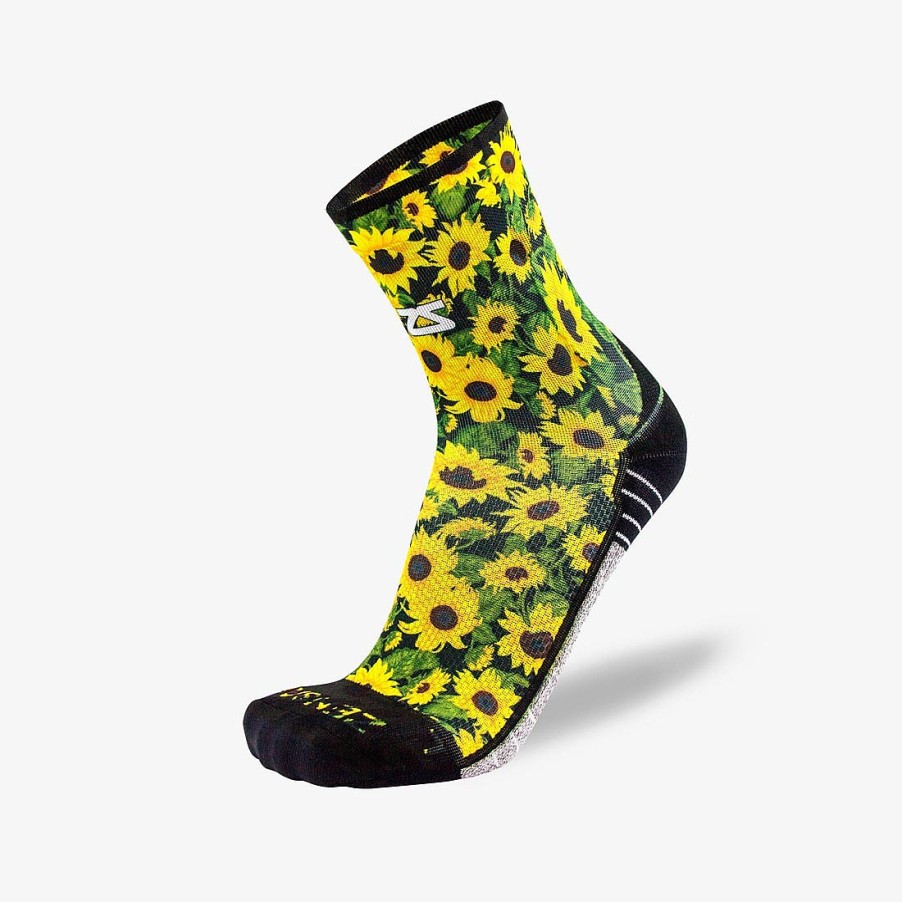 Men Zensah | Sunflowers Socks (Mini-Crew) Black