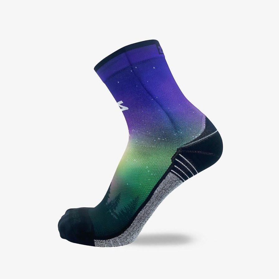 Men Zensah | Northern Lights Socks (Mini-Crew) Purple/Green