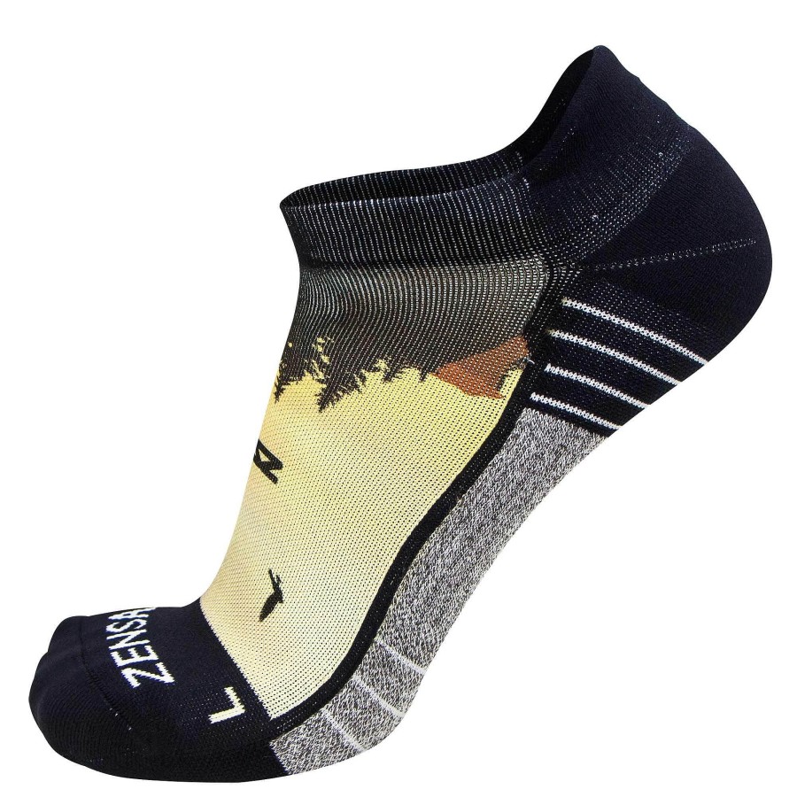 Limited Edition Zensah | Mountain Sunset Socks (No Show) Gold