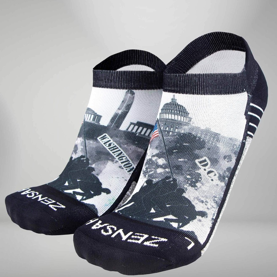 Men Zensah | Dc Skyline Socks (No Show) Greyscale