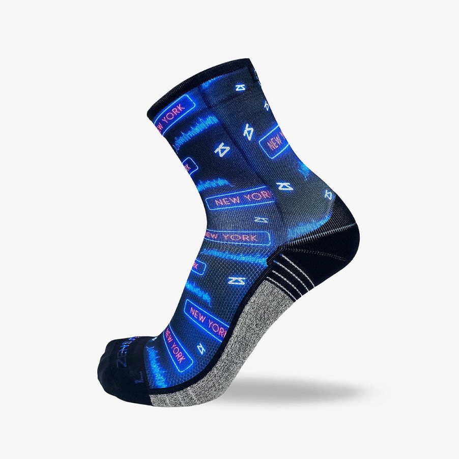 Limited Edition Zensah | Neon Nyc Socks (Mini-Crew) Navy