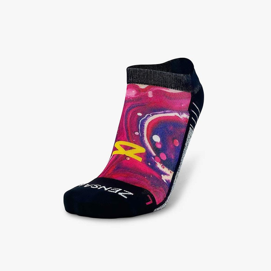 Limited Edition Zensah | Liquid Art Running Socks (No Show) Pink/Purple