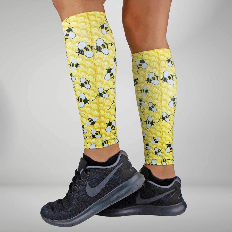 Men Zensah | Bumblebees Compression Leg Sleeves Yellow