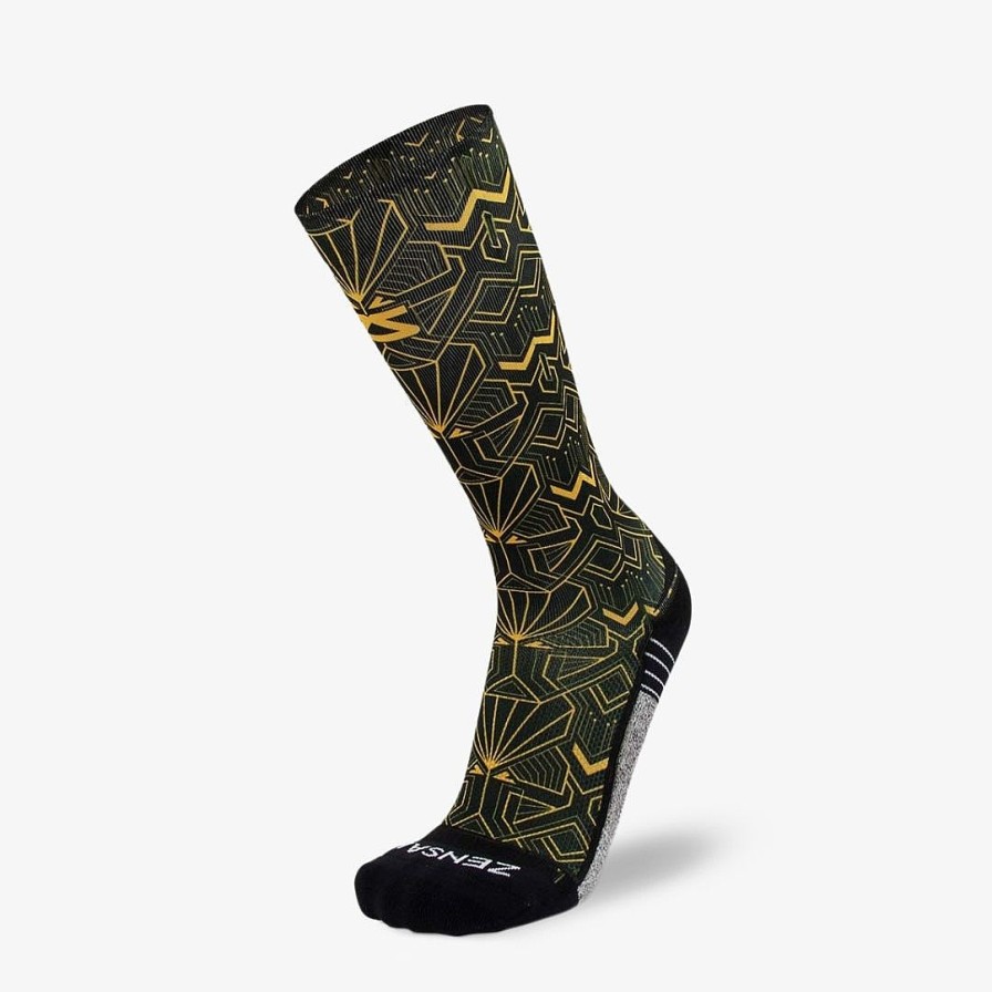 Men Zensah | Roaring 20S Compression Socks (Knee-High) Black