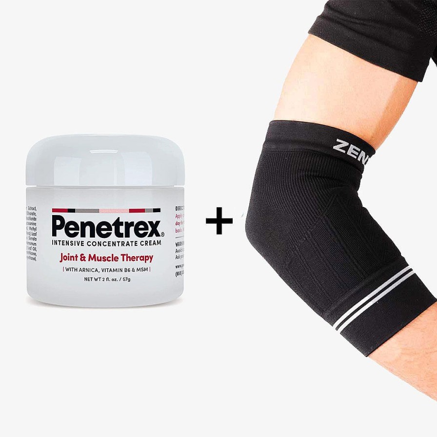 Women Zensah Accessories | Bundle: Penetrex 2 Oz (1) & Compression Elbow Sleeve Black