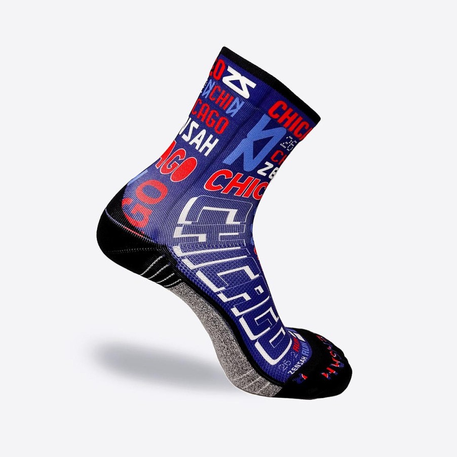 Men Zensah | Busy Chicago Socks (Mini-Crew) Navy