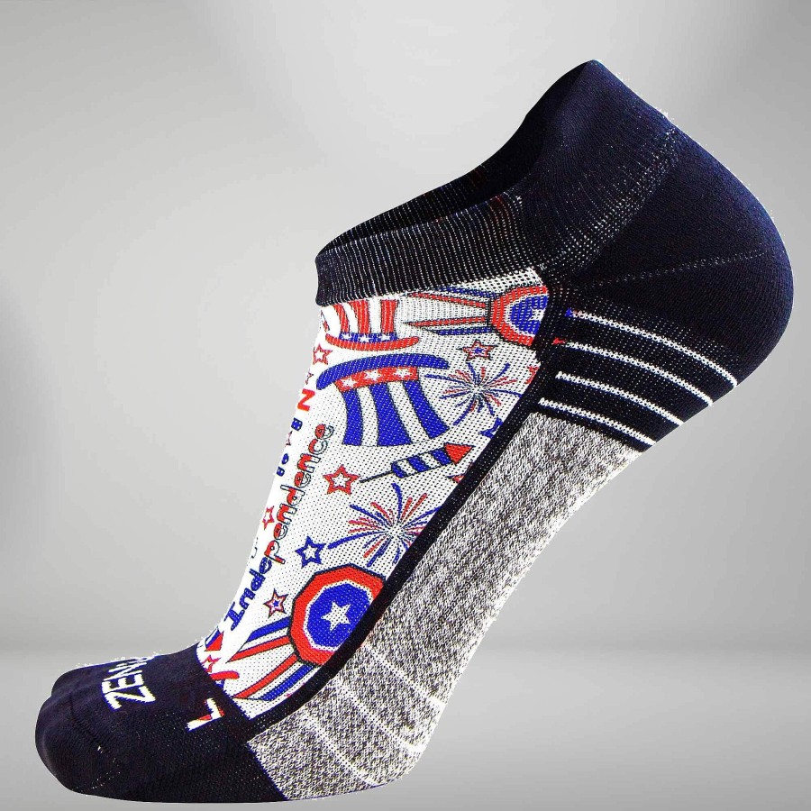 Men Zensah | Independence Doodle Socks (No Show) White