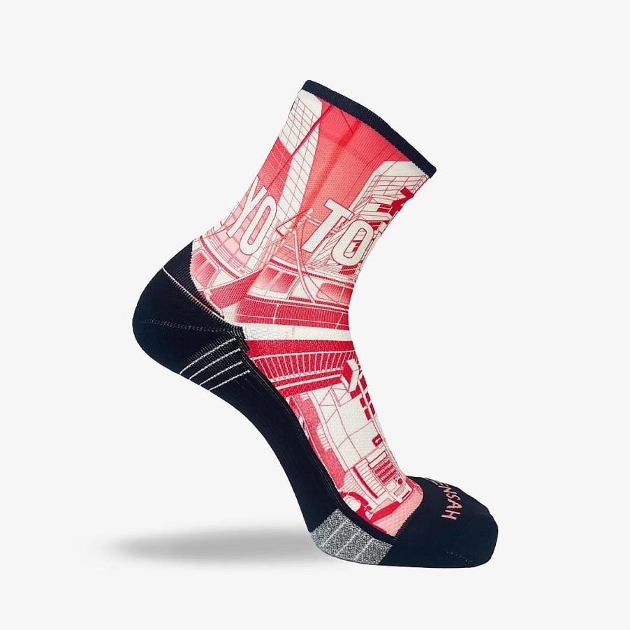 Limited Edition Zensah | Tokyo Street Running Socks (Mini-Crew) Red