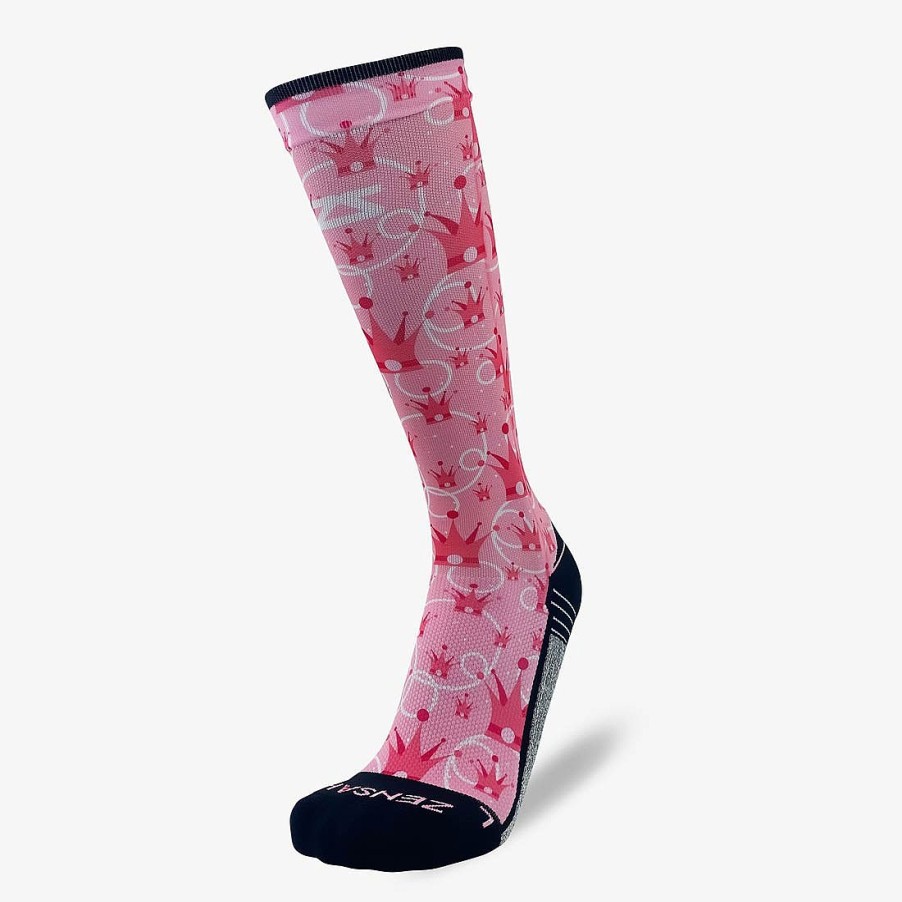 Limited Edition Zensah | Princess Crowns Compression Socks (Knee-High) Rosy