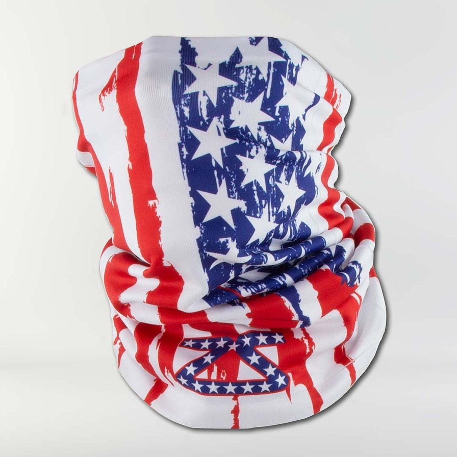 Limited Edition Zensah | Rugged Usa Flag Multi-Use Neck Gaiter & Headwear White