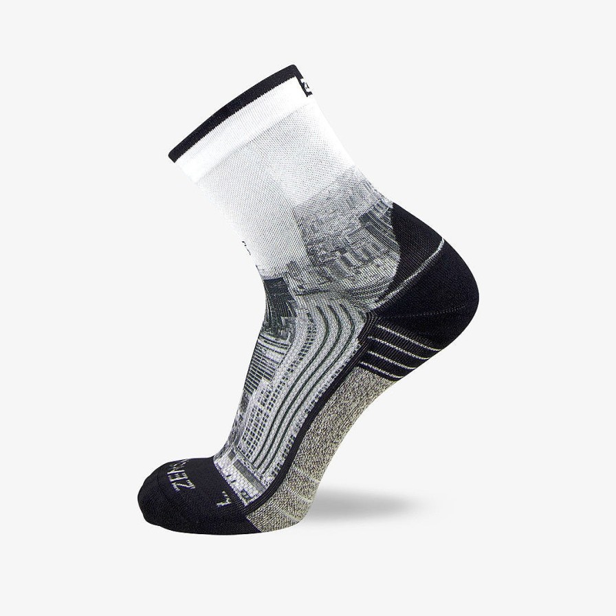 Men Zensah | Nyc Empire State Socks (Mini Crew) Greyscale