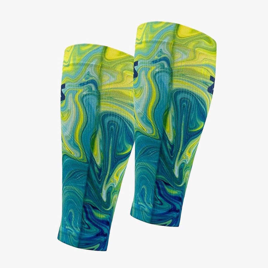 Limited Edition Zensah | Marbleized Compression Leg Sleeves Blue/Green