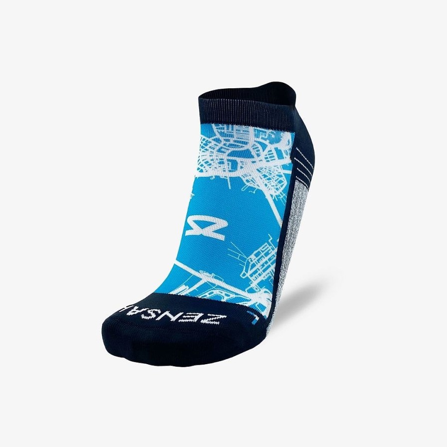 Limited Edition Zensah | Boston Map Running Socks (No Show) Teal