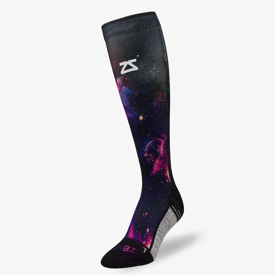 Men Zensah | Space Nebula Compression Socks (Knee-High) Black-Purple