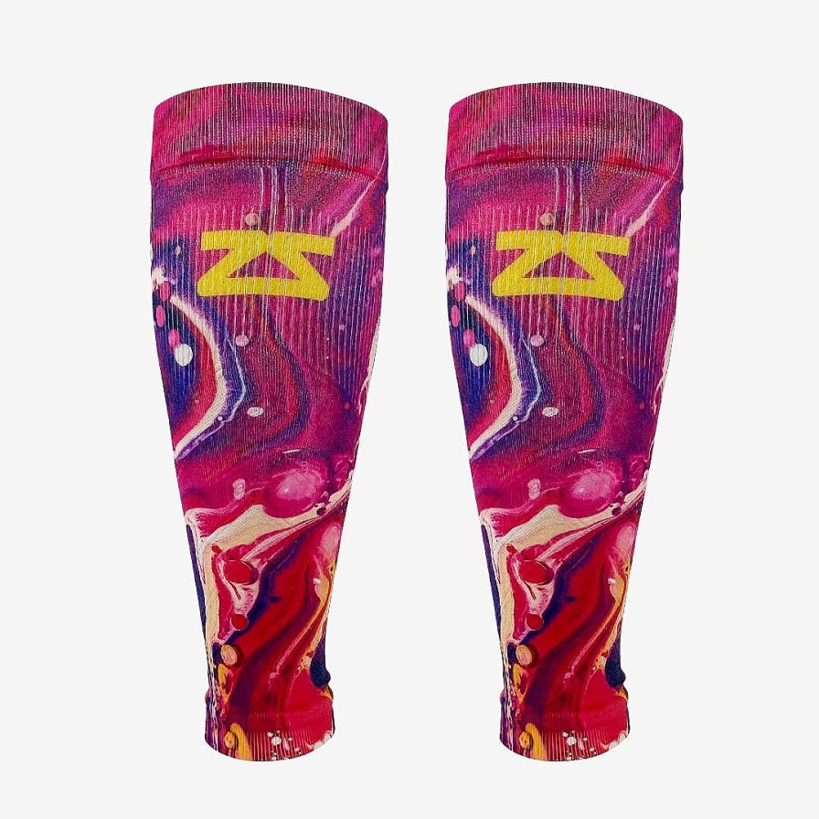 Limited Edition Zensah | Liquid Art Compression Leg Sleeves Pink/Purple