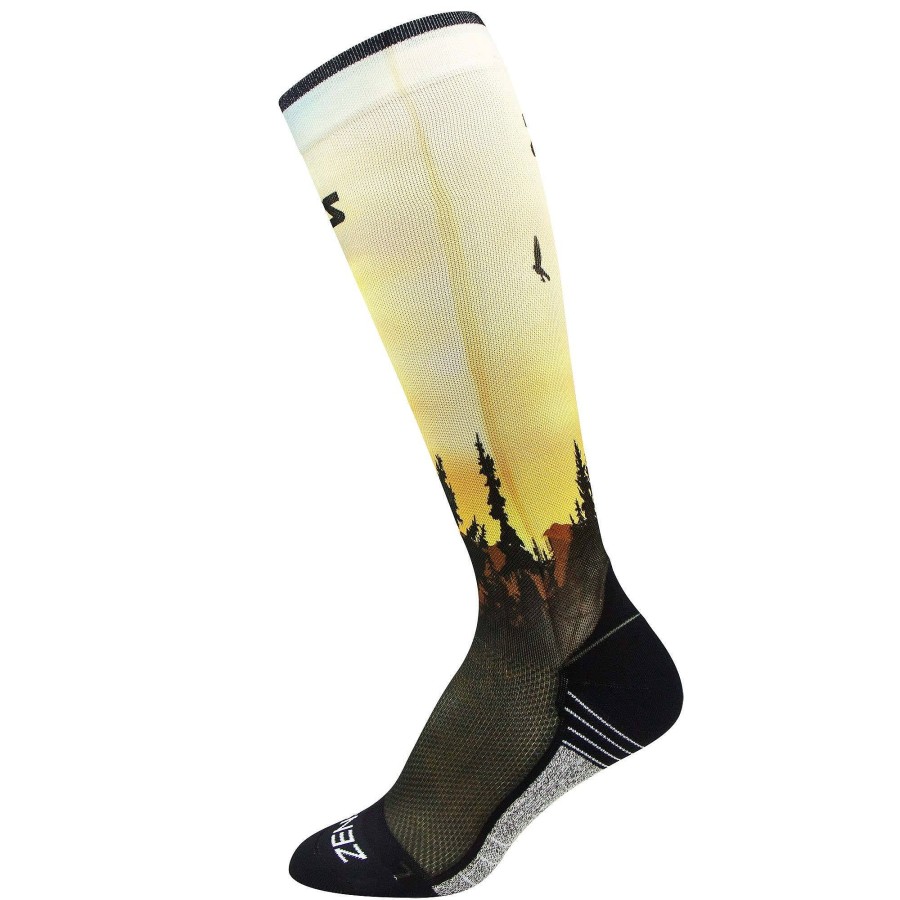 Limited Edition Zensah | Mountain Sunset Compression Socks (Knee-High) Gold