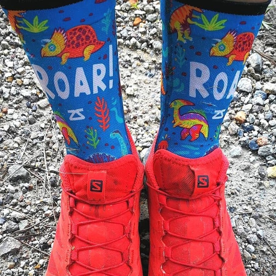 Limited Edition Zensah | Dinosaurs Socks (Mini Crew) Teal