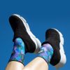 Limited Edition Zensah | Palm Leaves Socks (Mini-Crew) Blue/Pink