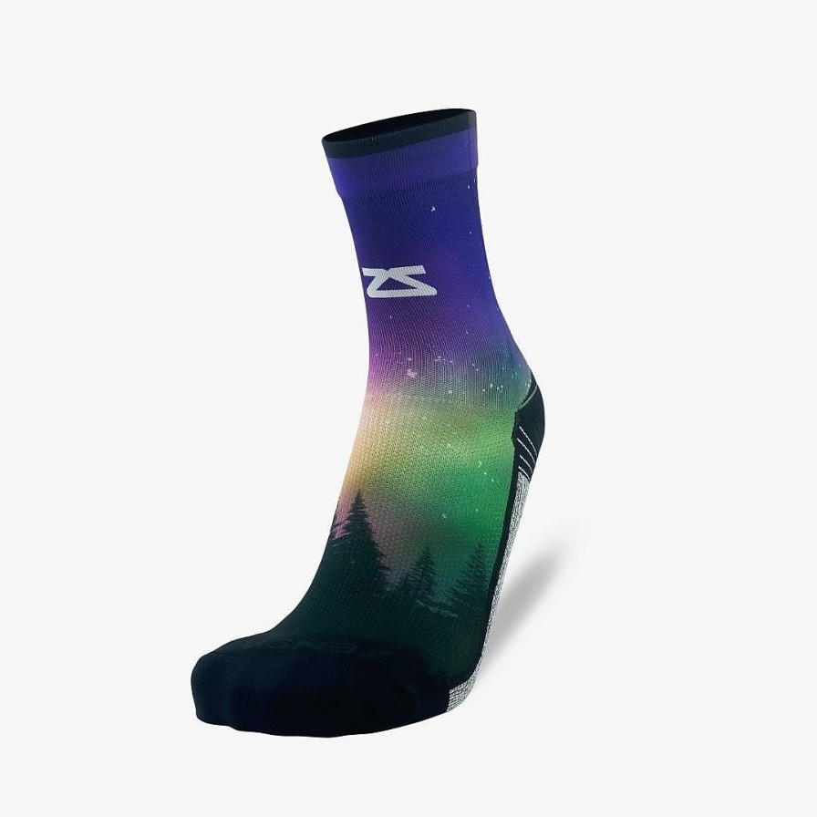 Limited Edition Zensah | Northern Lights Socks (Mini-Crew) Purple/Green