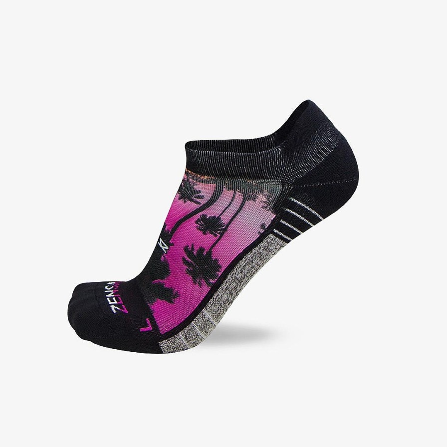 Limited Edition Zensah | Tropical Palm Trees Socks (No Show) Magenta