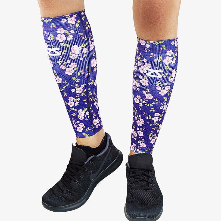 Limited Edition Zensah | Cherry Blossoms Compression Leg Sleeves Navy