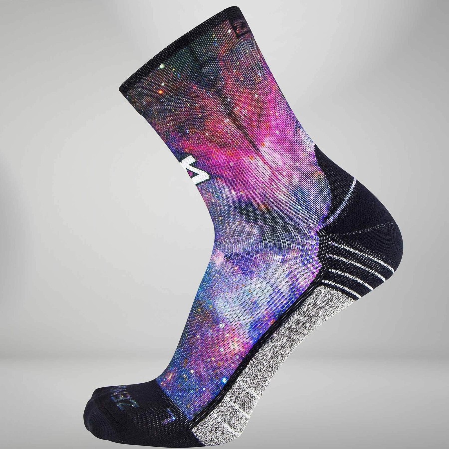 Limited Edition Zensah | Space Nebula Socks (Mini Crew) Black-Purple