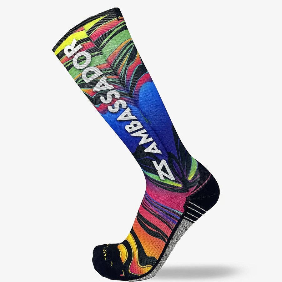 Men Zensah | 2024 Rainbow Swirls Ambassador Compression Socks (Knee-High) Multi