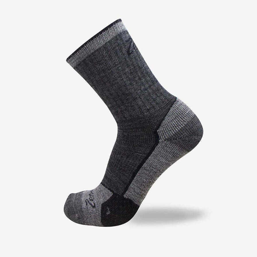 Women Zensah Athletic Socks | High Cushion Hiking Socks (Crew) Charcoal