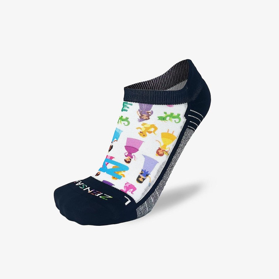 Limited Edition Zensah | Princesses And Dragons Running Socks (No Show) White