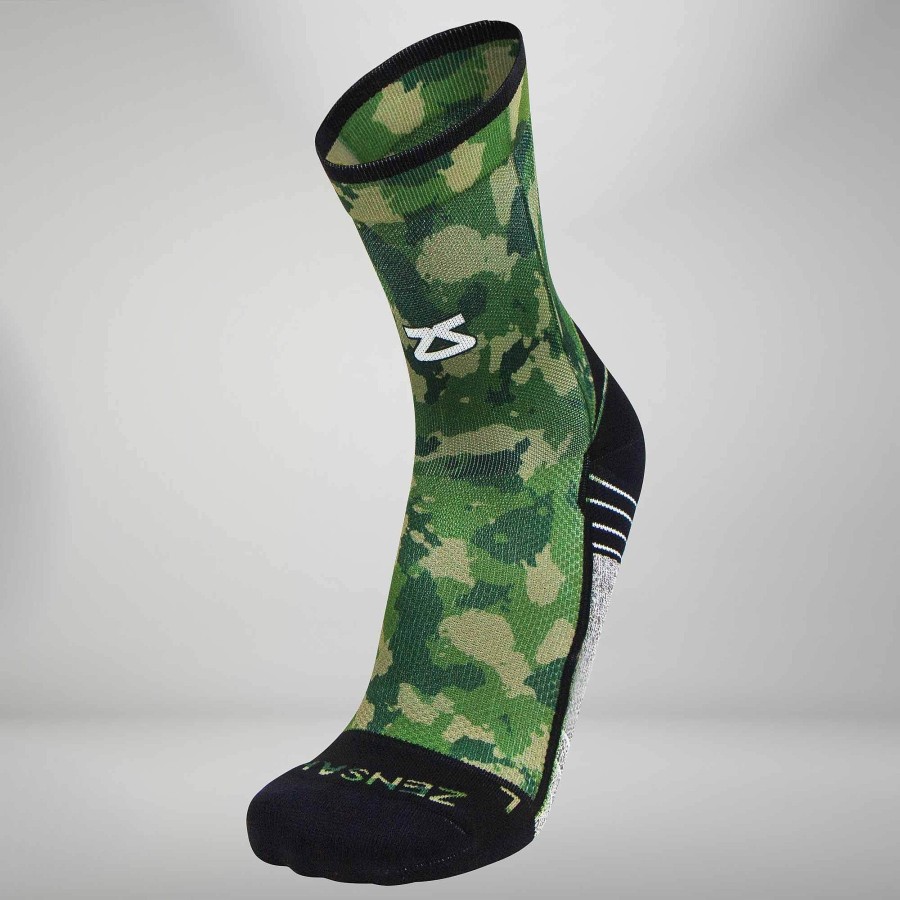 Limited Edition Zensah | Camo Socks (Mini-Crew) Army Green