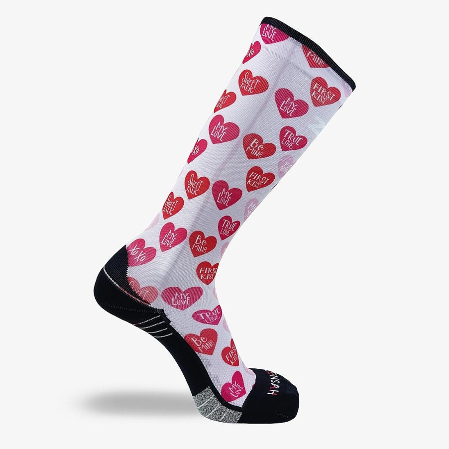 Limited Edition Zensah | Heart Phrases Compression Socks (Knee-High) Rosy