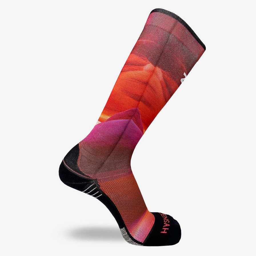 Men Zensah | Nature Canyon Compression Socks (Knee-High) Hot Pink/Neon Orange