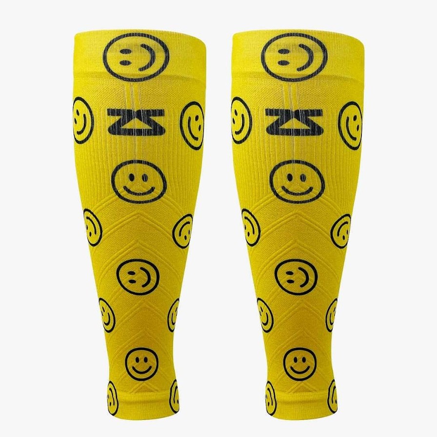 Limited Edition Zensah | Happy Faces Compression Leg Sleeves Yellow