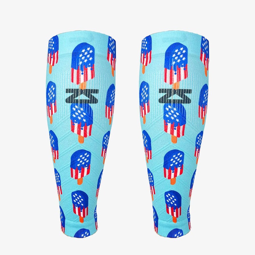 Limited Edition Zensah | Usa Ice Cream Bars Compression Leg Sleeves Teal