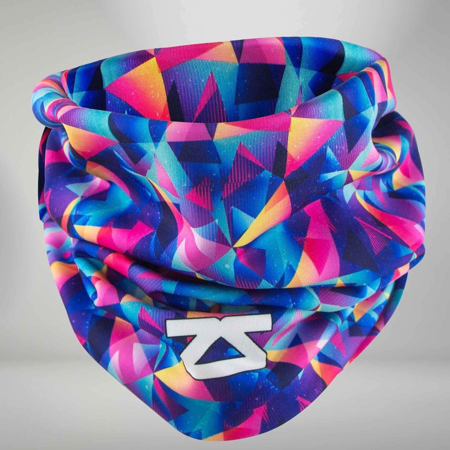 Limited Edition Zensah | Retro Triangles Multi-Use Neck Gaiter & Headwear Blue-Pink